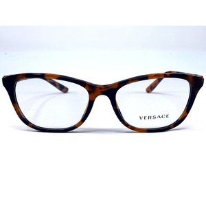 New VERSACE Black/Orange Tortoise Acetate Womens Eyeglasses 54-17-140